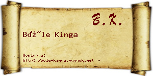 Bőle Kinga névjegykártya