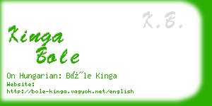 kinga bole business card